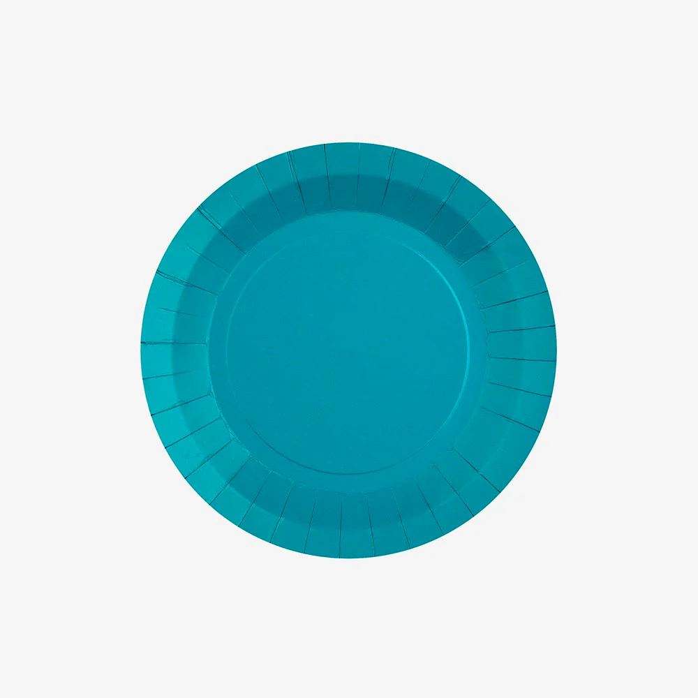 Assiette en carton : 10 assiettes aqua – Image 2