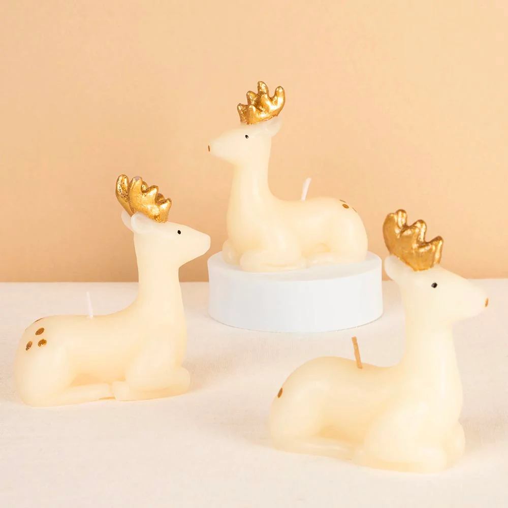 Noël - Bougie décorative : 3 rennes – Image 2